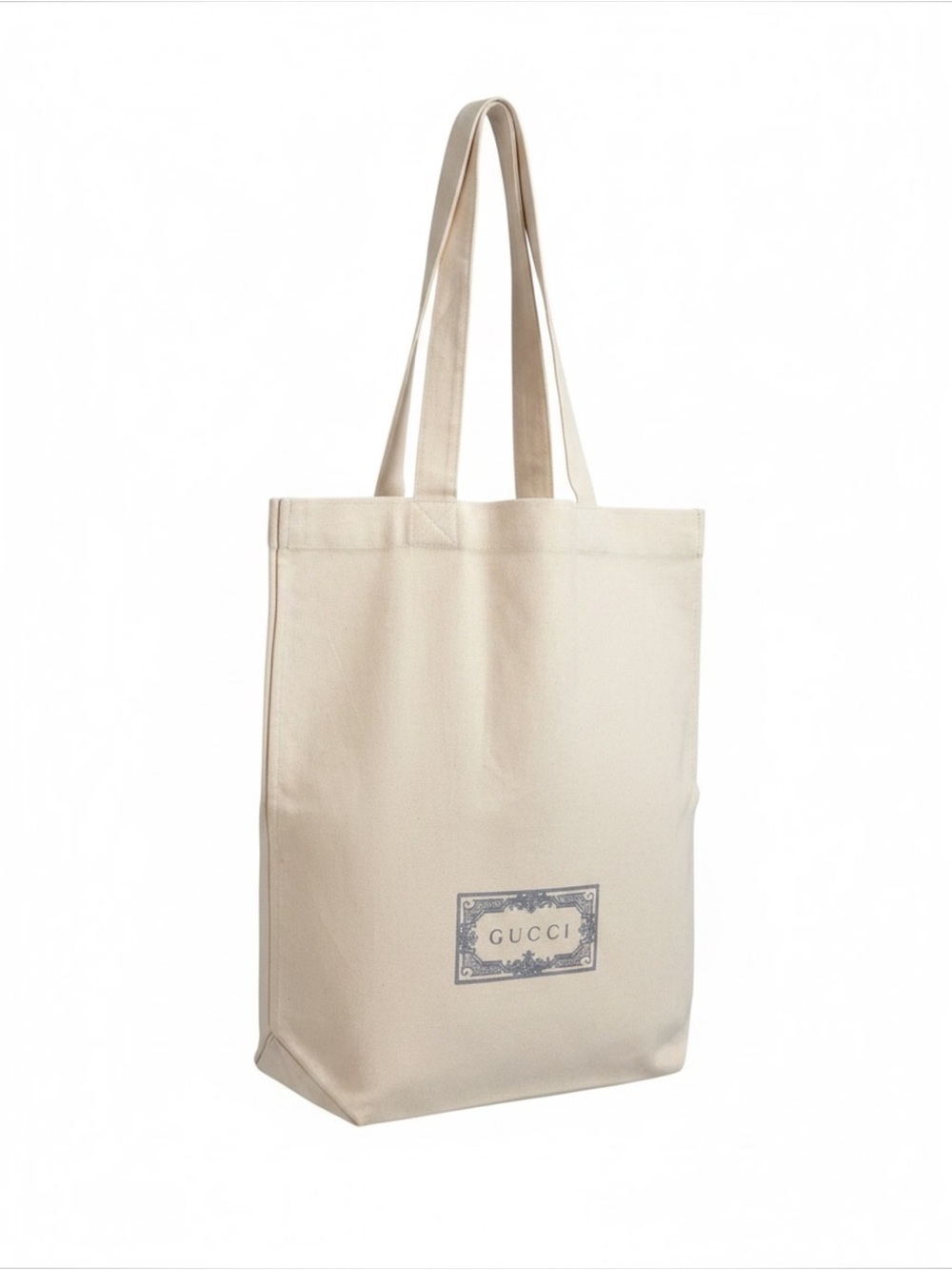 Gucci Cotton Eco Canvas Cotton Reusable Tan Tote Bag Logo Front